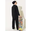 Siyah Çımalı Basic İkili Eşofman Takım