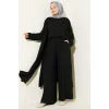 YAZGIMODA Hırkalı Basic Üçlü Takım Siyah