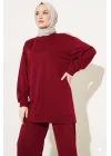 Bordo Çımalı Basic İkili Eşofman Takım