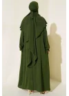 Haki Sultan Model Geniş Peçeli Ferace Takım