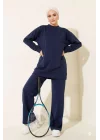 Lacivert Çımalı Basic İkili Eşofman Takım