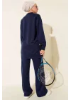 Lacivert Çımalı Basic İkili Eşofman Takım