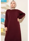 Loyşa Salaş Elbise Bordo