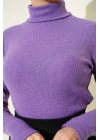 Mor Boğazlı Fitilli Triko Body