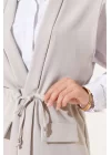 Yazgı moda Sahte Cepli Tünelli Yelek Taş