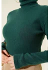 Zümrüt Boğazlı Fitilli Triko Body