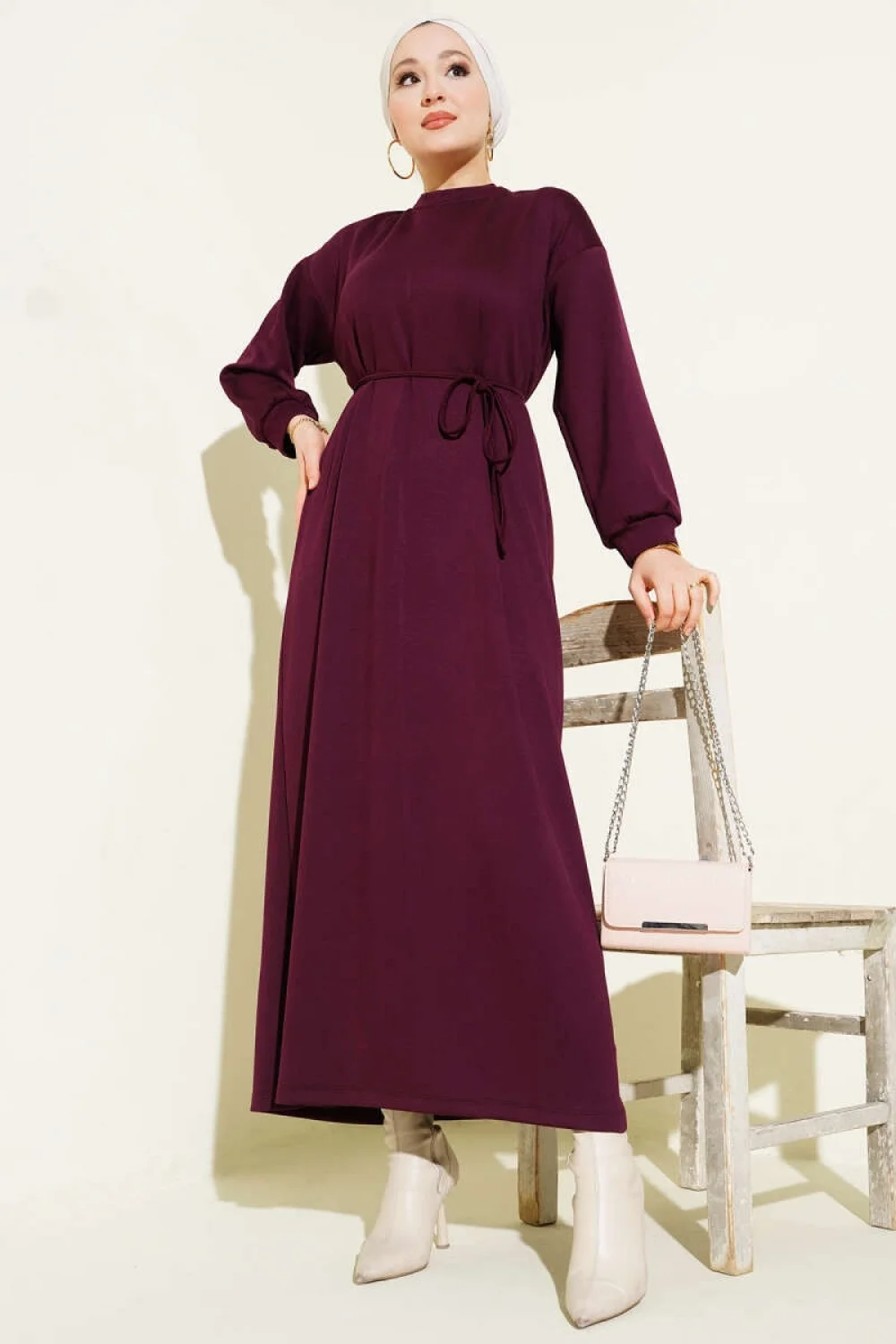 Loyşa Salaş Elbise Mürdüm