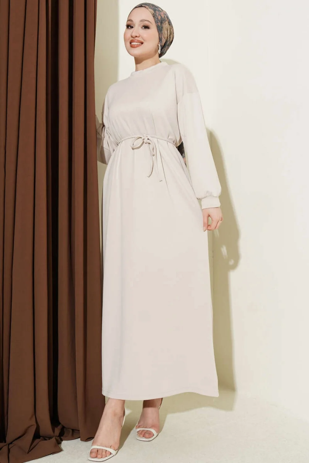 Loyşa Salaş Elbise Bej