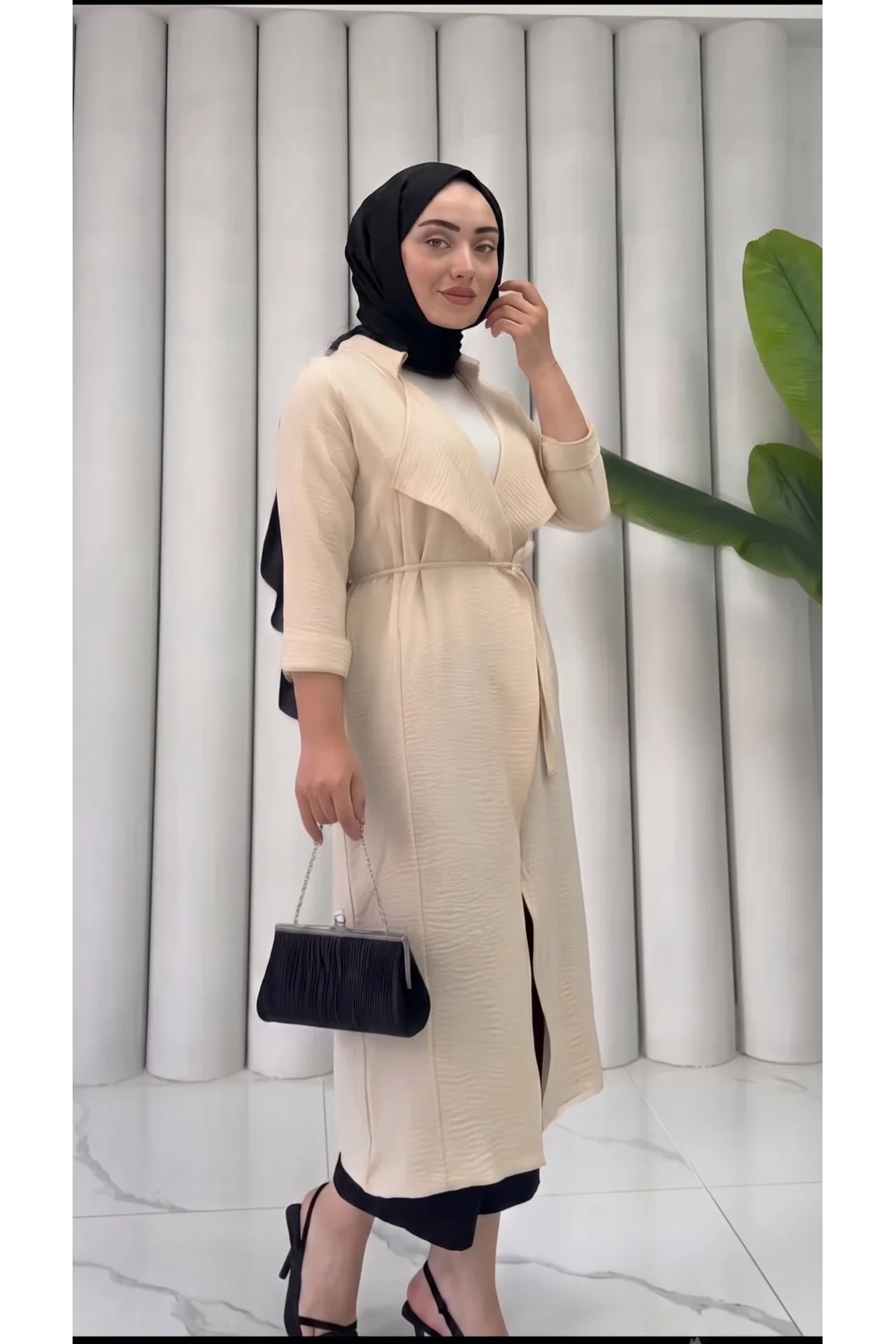 Yazgı Moda Şık Tasarım Kuşaklı Uzun Tunik