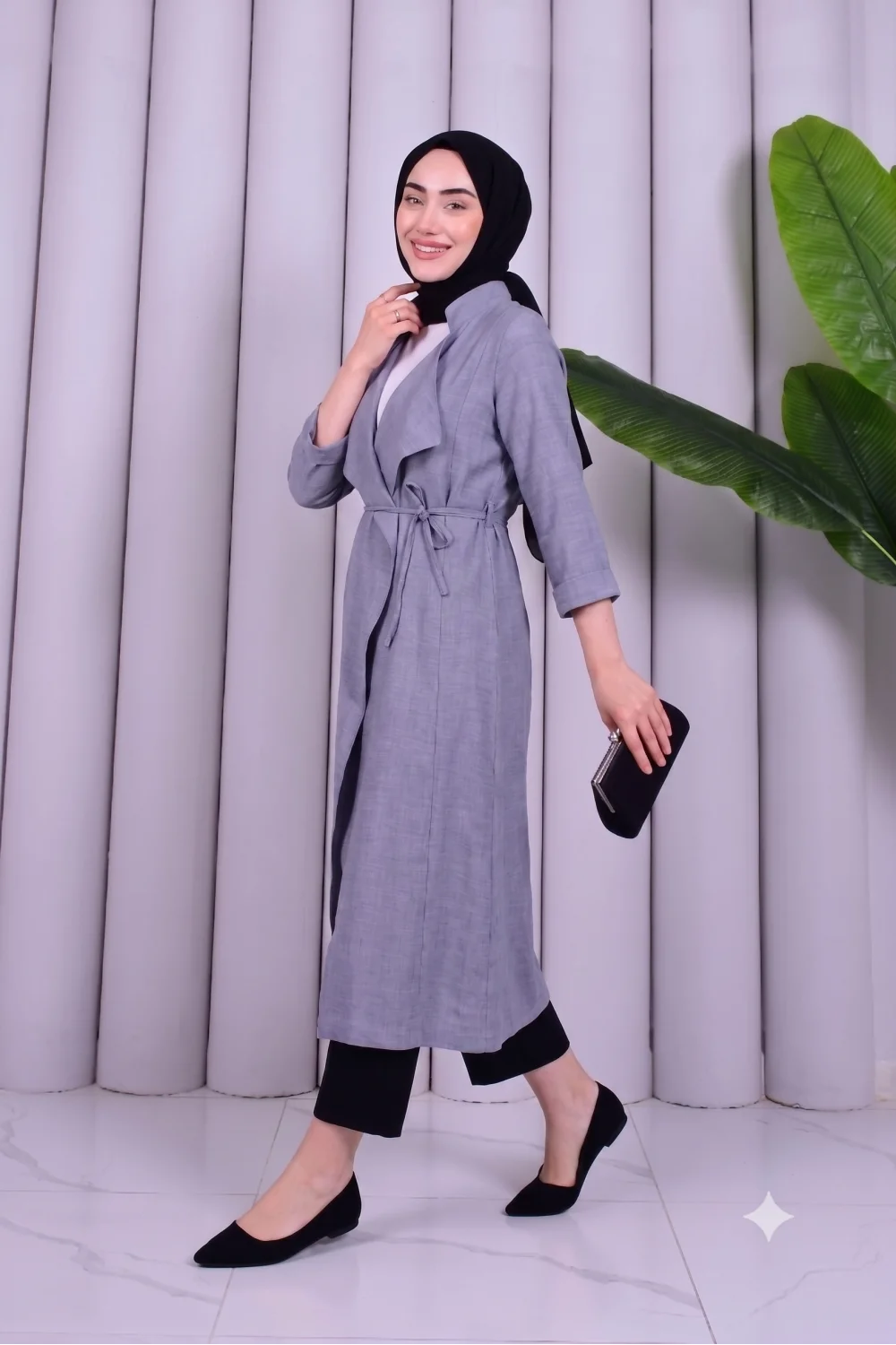 Yazgı Moda Şık Tasarım Kuşaklı Uzun Tunik