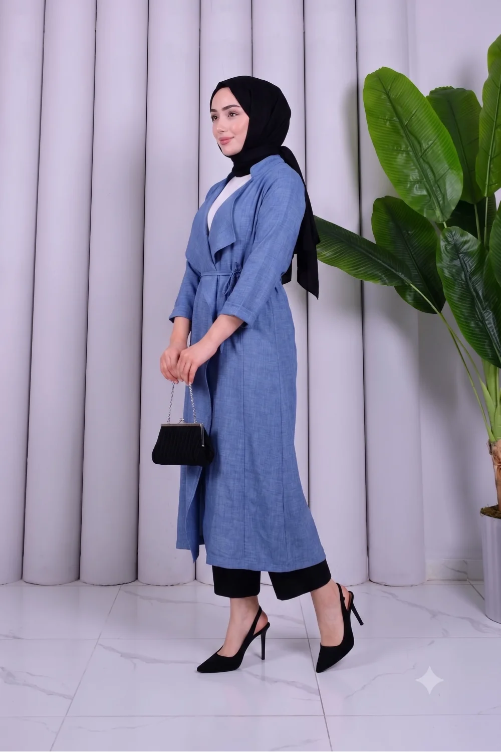 Yazgı Moda Şık Tasarım Kuşaklı Uzun Tunik