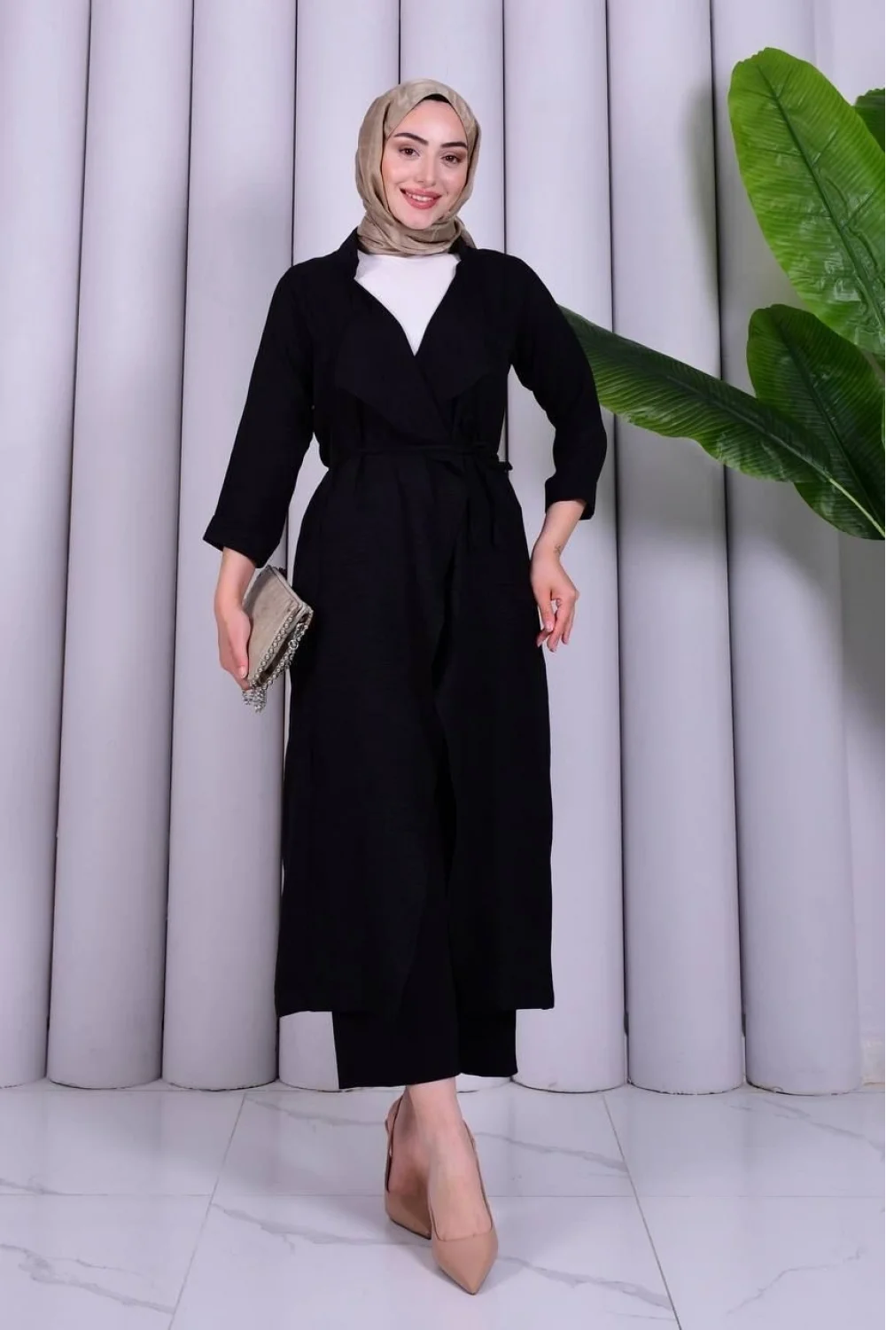 Yazgı Moda Şık Tasarım Kuşaklı Uzun Tunik