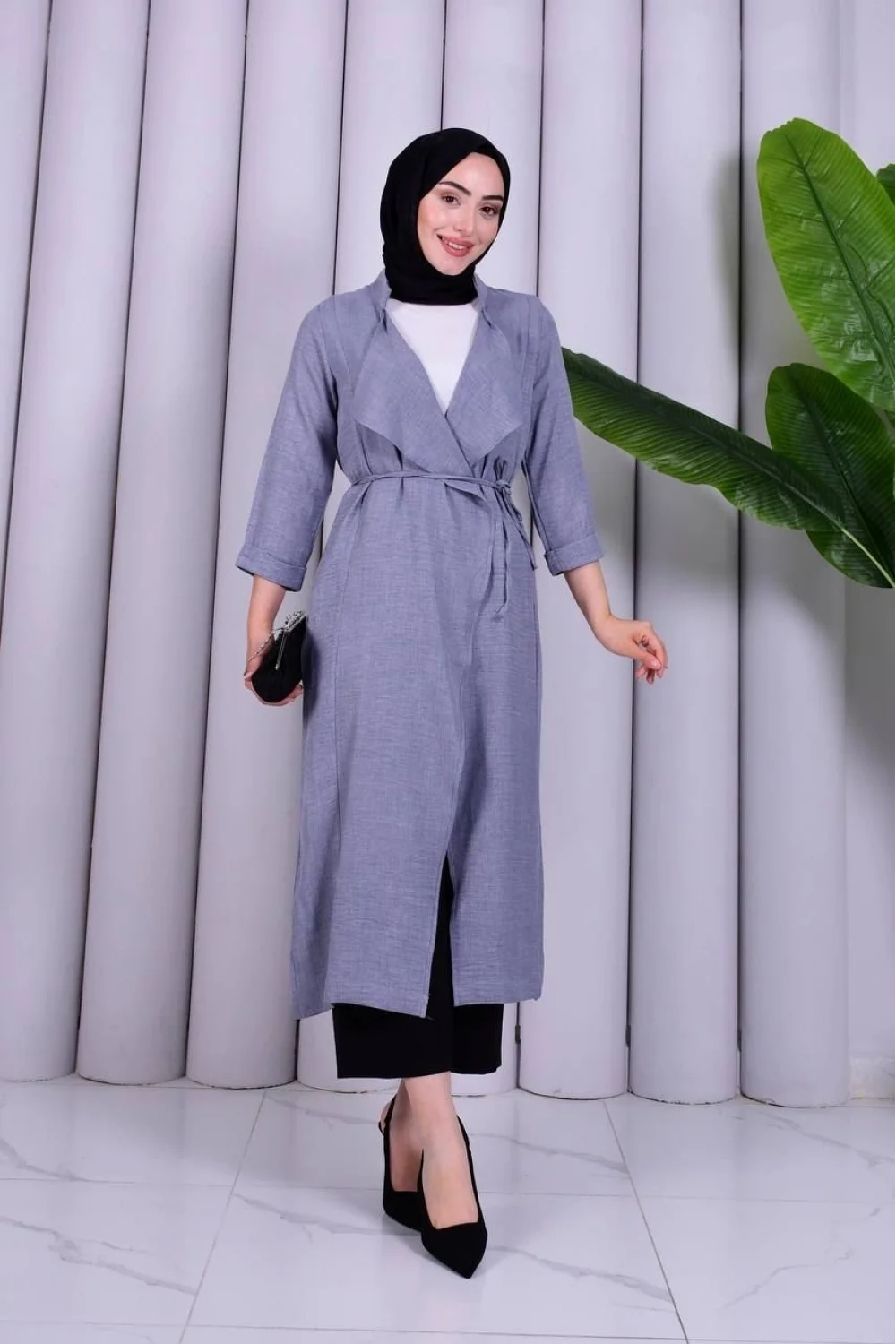 Yazgı Moda Şık Tasarım Kuşaklı Uzun Tunik