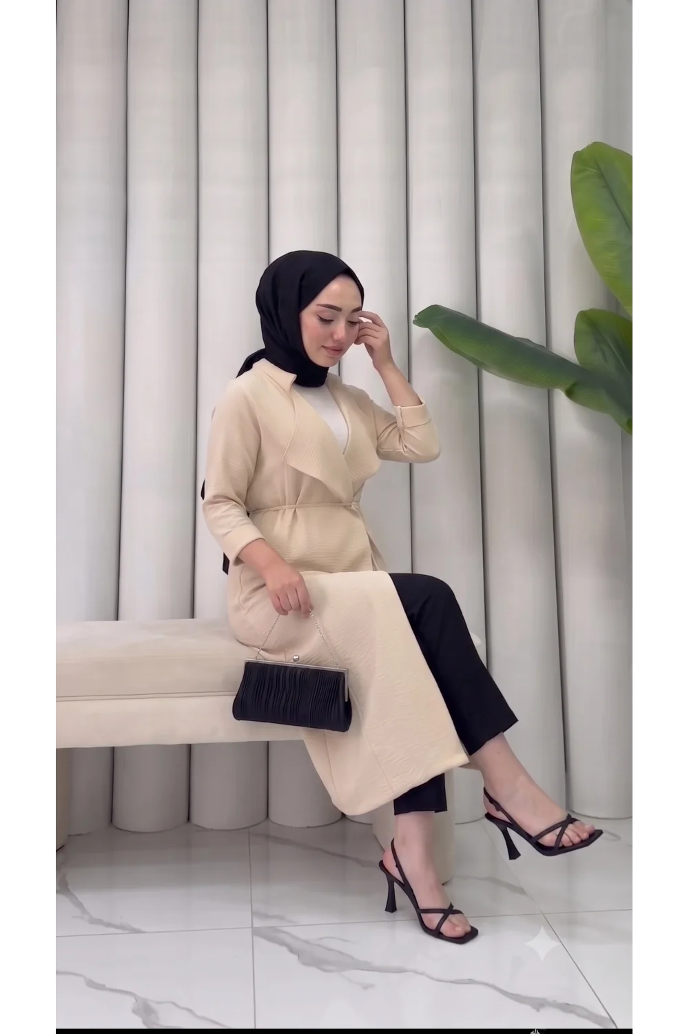 Yazgı Moda Şık Tasarım Kuşaklı Uzun Tunik