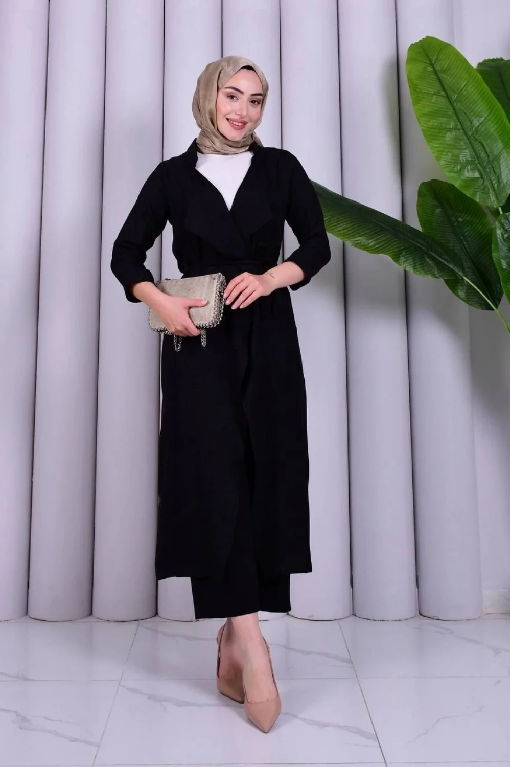Yazgı Moda Şık Tasarım Kuşaklı Uzun Tunik
