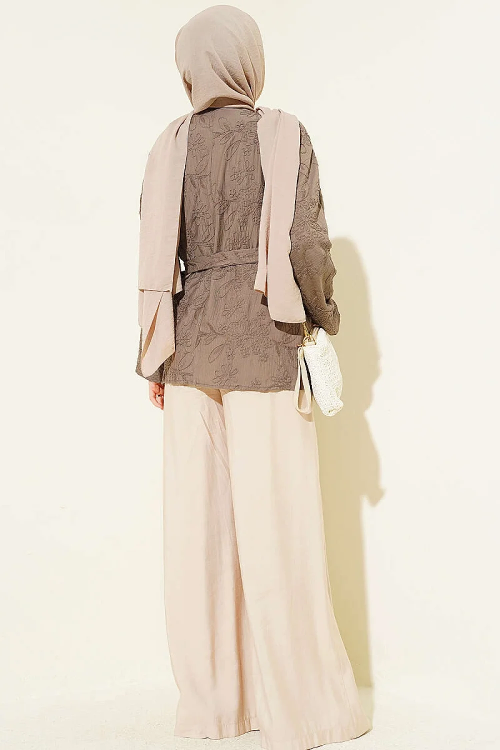 YAZGIMODA Çiçek İşlemeli Bağlamalı Kimono
