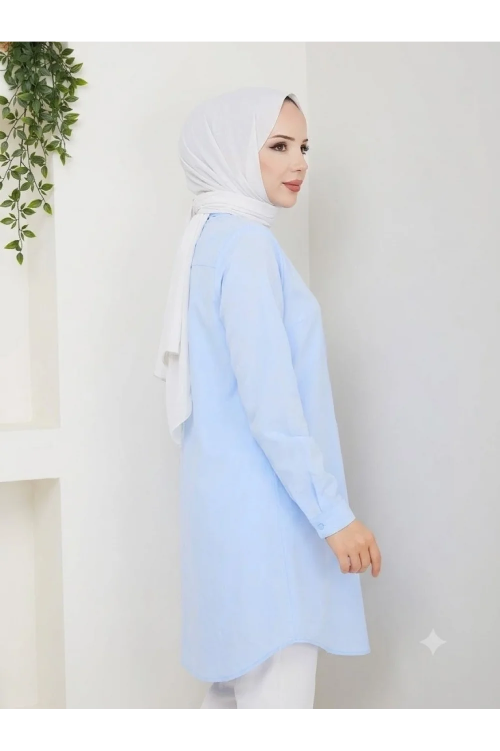 YAZGIMODA Uzun Kesim Klasik Gömlek Tunik