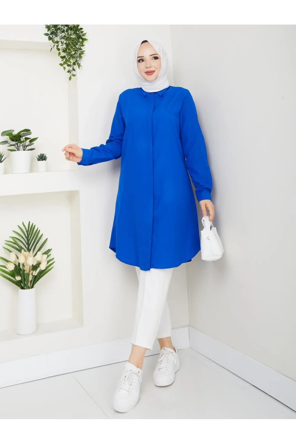 YAZGIMODA Uzun Kesim Klasik Gömlek Tunik