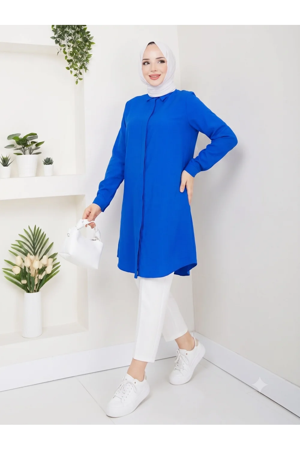 YAZGIMODA Uzun Kesim Klasik Gömlek Tunik