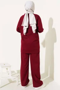 Bordo Çımalı Basic İkili Eşofman Takım