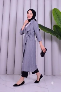 Yazgı Moda Şık Tasarım Kuşaklı Uzun Tunik