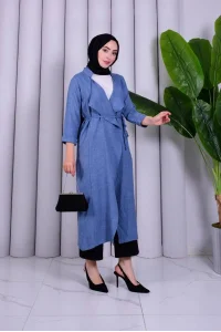 Yazgı Moda Şık Tasarım Kuşaklı Uzun Tunik