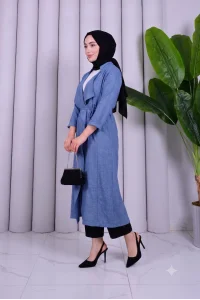 Yazgı Moda Şık Tasarım Kuşaklı Uzun Tunik
