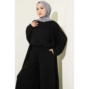 YAZGIMODA Hırkalı Basic Üçlü Takım Siyah