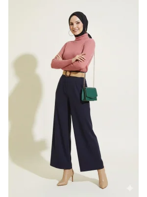 Gül Kurusu Boğazlı Fitilli Triko Body