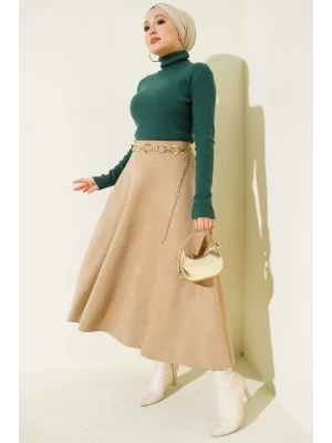 Zümrüt Boğazlı Fitilli Triko Body