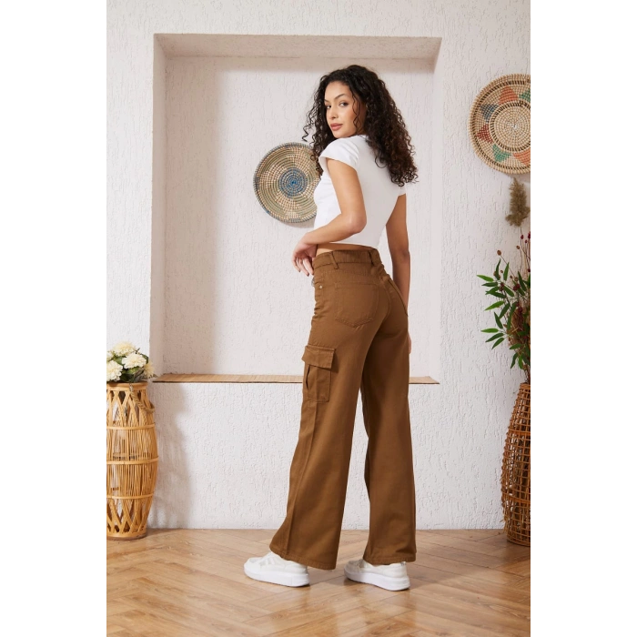 Kadın Açık Kahve Kargo Pantolon