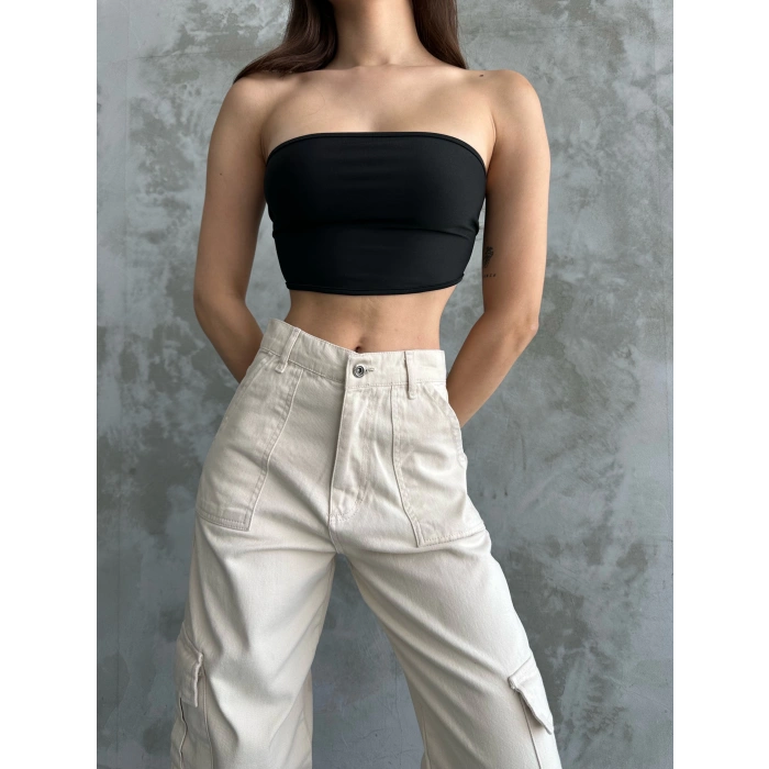 Kadın Bej Kargo Pantolon