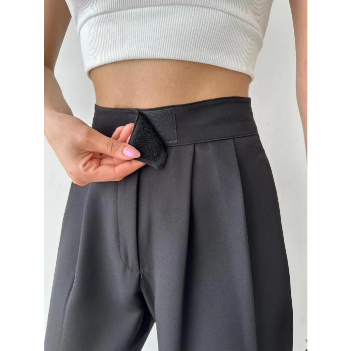 Kadın Beli Cırtlı Kumaş Palazzo