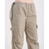 Kadın Bej Paraşüt Kargo Pantolon Pantolon