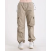 Kadın Bej Paraşüt Kargo Pantolon Pantolon