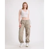 Kadın Bej Paraşüt Kargo Pantolon Pantolon