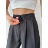 Kadın Beli Cırtlı Kumaş Palazzo