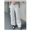 Kadın Beyaz Kargo Pantolon