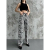 Kadın Leopar Desenli Bol Paça Pantolon