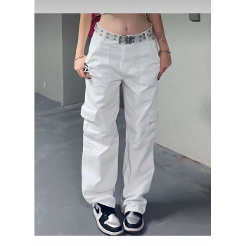 Kadın Beyaz Kargo Pantolon