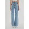 KADIN MAVİ YÜKSEK BEL BOL PAÇA JEANS PANTOLON