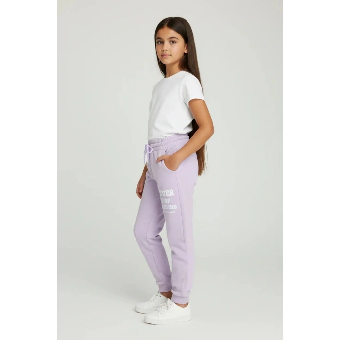 10-13 Yaş 2 İplik Eşofman Altı Lila - 7260027.1576.