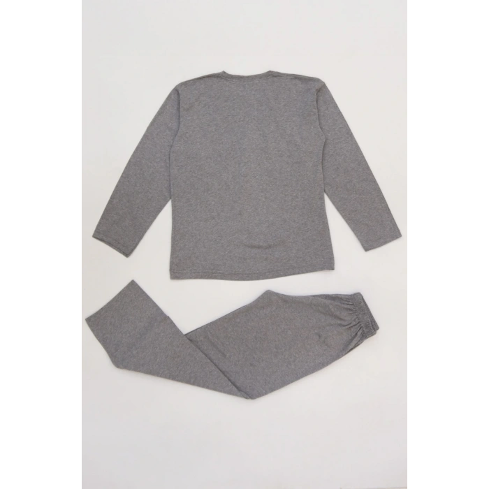 10-16 Yaş Garnili Erkek Çocuk Pijama Takımı Fümegri - 50715.1838.