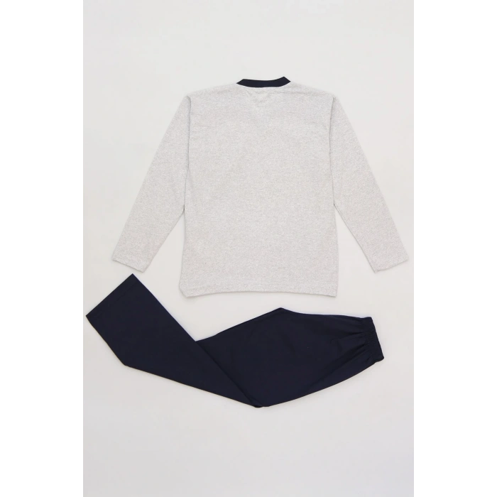 10-16 Yaş Garnili Erkek Çocuk Pijama Takımı Gribordo - 50715.1838.