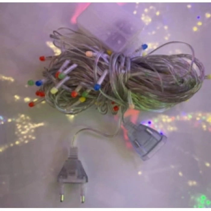 10m 100 Led Damla Uçlu Led Işık Kırmızı Işık Şeffaf Kablo