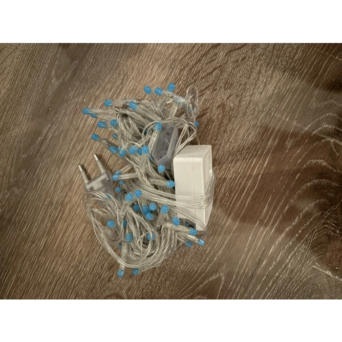 10m 100 Led Damla Uçlu Mavi Işık Şeffaf Kablo Mz-17-6