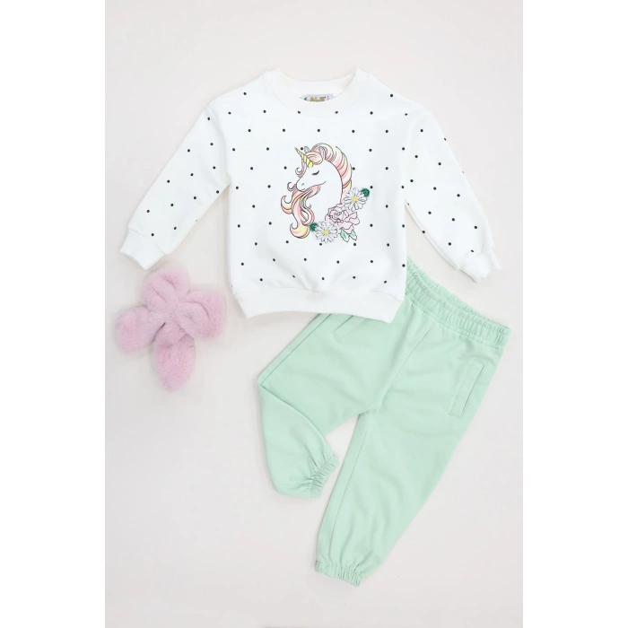 2-5 Yaş 2 İplik Şardonlu Çocuk Takım Çağla - 5264368.1576.