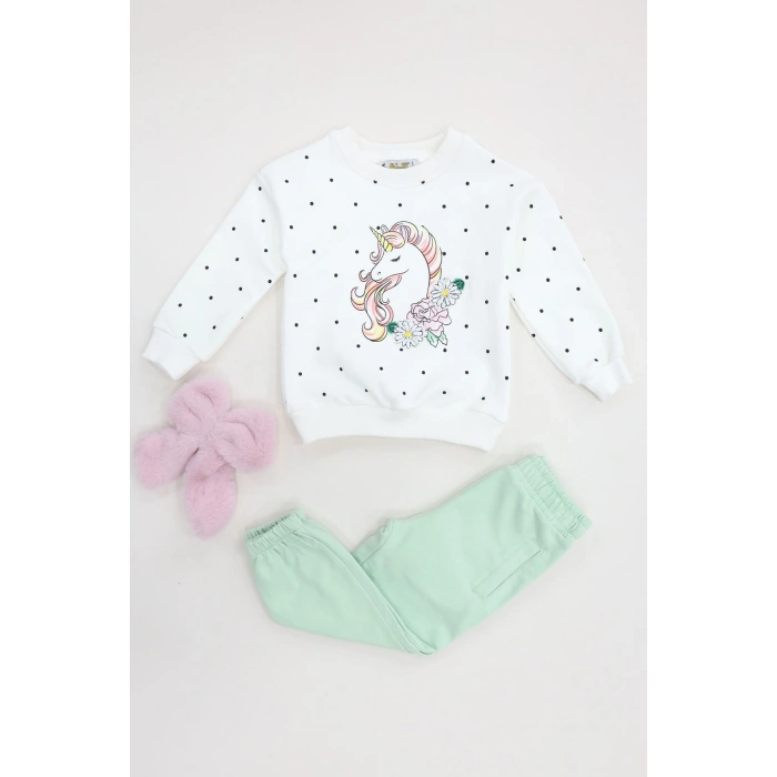 2-5 Yaş 2 İplik Şardonlu Çocuk Takım Çağla - 5264368.1576.