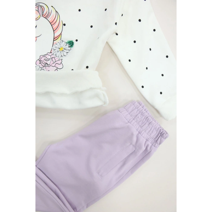 2-5 Yaş 2 İplik Şardonlu Çocuk Takım Lila - 5264368.1576.