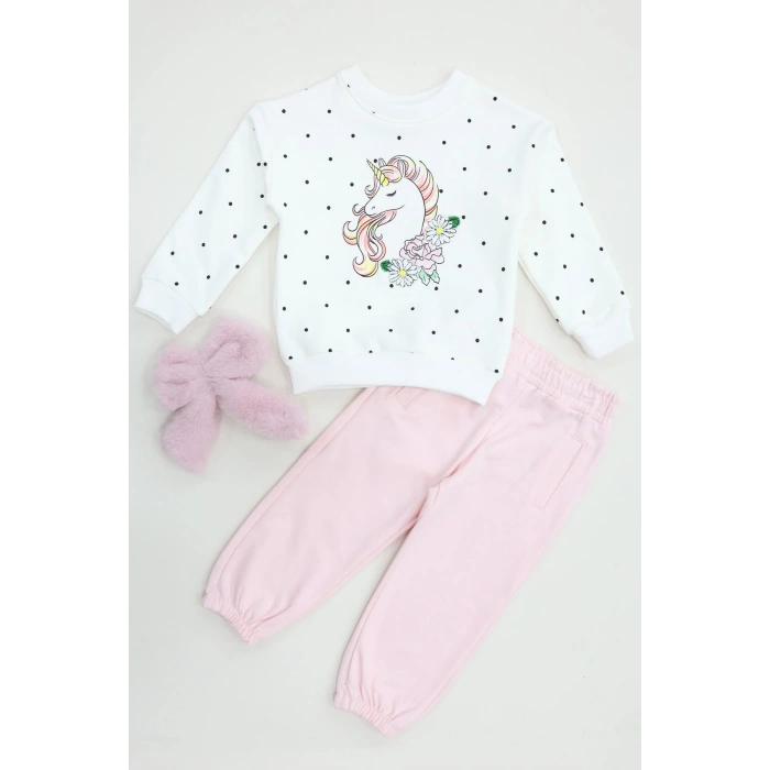 2-5 Yaş 2 İplik Şardonlu Çocuk Takım Pembe - 5264368.1576.